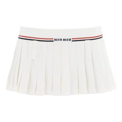 Pre-owned Miu Miu Mini Skirt In White