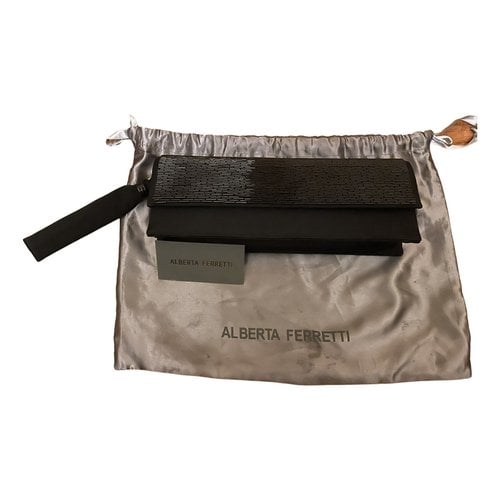 Pre-owned Alberta Ferretti Cloth Clutch Bag In Black