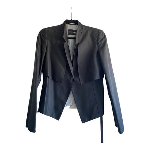 Pre-owned Emporio Armani Silk Blazer In Black