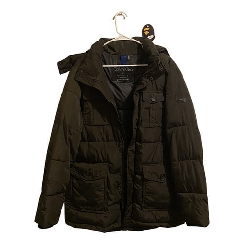 Pre-owned Calvin Klein Linen Puffer In Brown