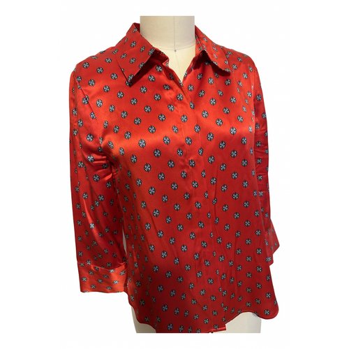 Pre-owned L Agence Silk Blouse In Red