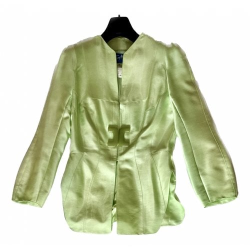 Pre-owned Mugler Silk Suit Jacket In Green