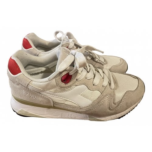 Pre-owned Diadora Cloth Trainers In White