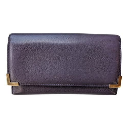 Pre-owned Smythson Leather Wallet In Purple
