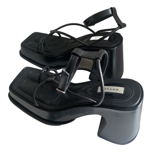 Pre-owned Eytys Leather Sandal In Black