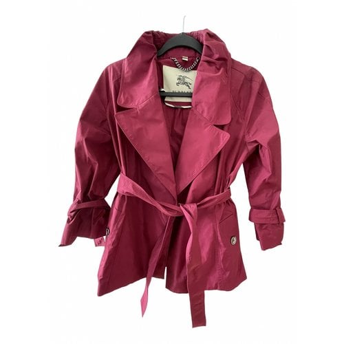 Pre-owned Burberry Trench Coat In Burgundy