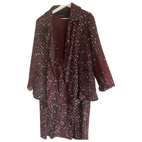 Pre-owned Escada Wool Mid-length Dress In Burgundy