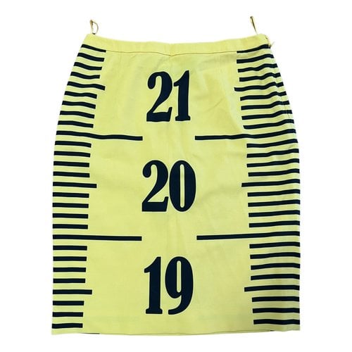 Pre-owned Moschino Wool Mid-length Skirt In Yellow