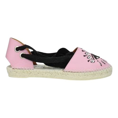 Pre-owned Kenzo Leather Espadrilles In Pink