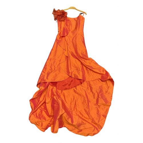 Pre-owned Tara Jarmon Silk Dress In Orange
