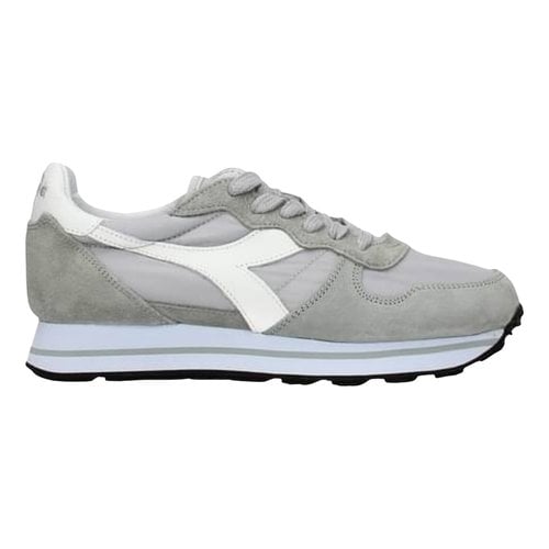 Pre-owned Diadora Leather Trainers In Grey