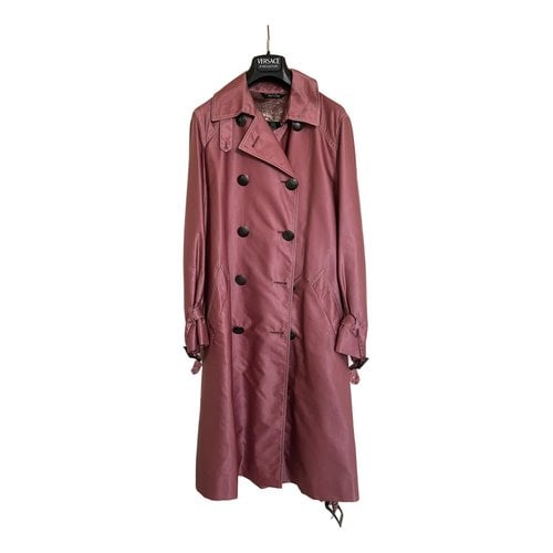 Pre-owned Borsalino Trench Coat In Pink
