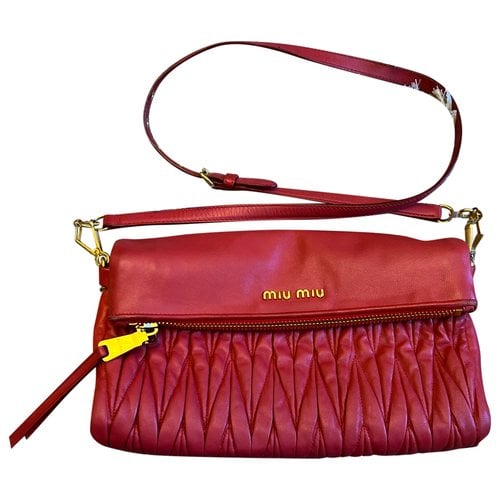 Pre-owned Miu Miu Leather Crossbody Bag In Red
