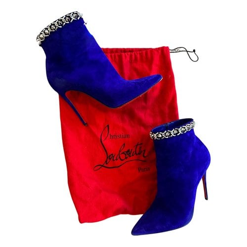 Pre-owned Christian Louboutin Ankle Boots In Blue