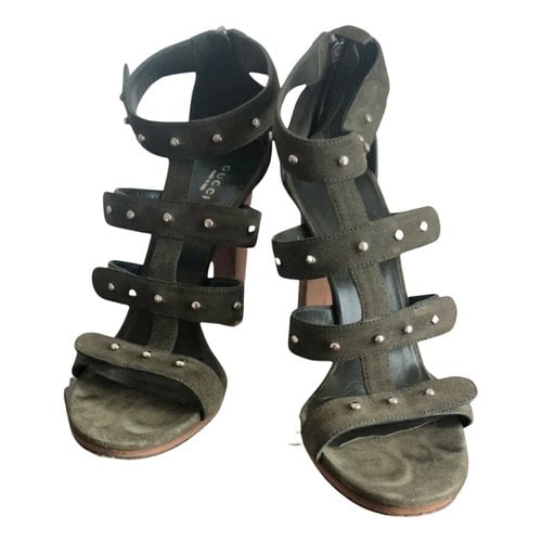 Pre-owned Gucci Sandals In Grey