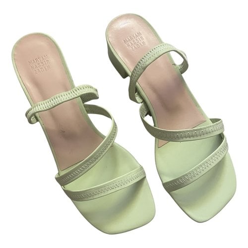 Pre-owned Maryam Nassir Zadeh Leather Mules In Green