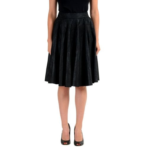 Pre-owned Maison Margiela Leather Mid-length Skirt In Black