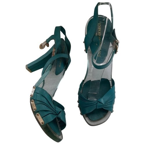 Pre-owned Emporio Armani Leather Sandals In Blue