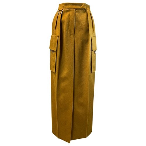 Pre-owned Max Mara Cashmere Maxi Skirt In Camel