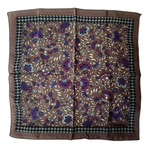 Pre-owned Versace Silk Scarf & Pocket Square In Brown
