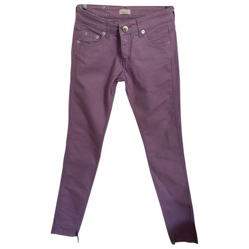 Pre-owned Pinko Slim Pants In Purple