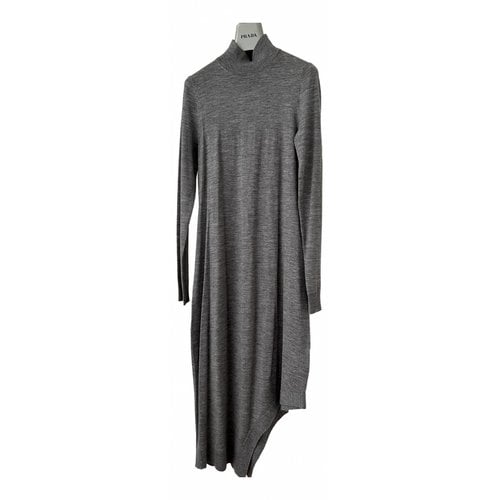 Pre-owned Pringle Of Scotland Wool Mid-length Dress In Grey