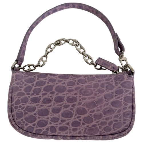 Pre-owned By Far Rachel Leather Handbag In Purple