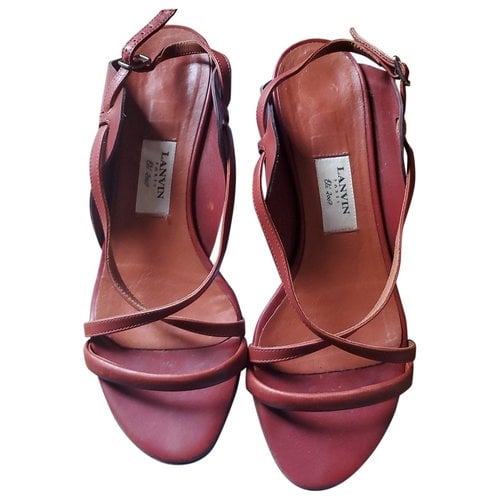 Pre-owned Lanvin Leather Sandal In Camel