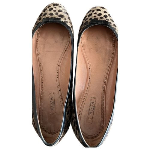 Pre-owned Alaïa Leather Ballet Flats In Multicolour