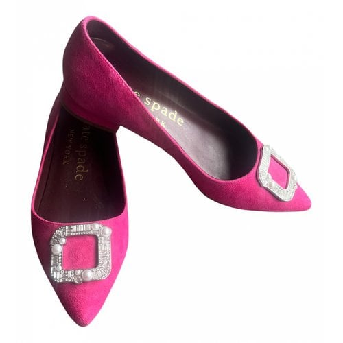 Pre-owned Kate Spade Leather Ballet Flats In Pink
