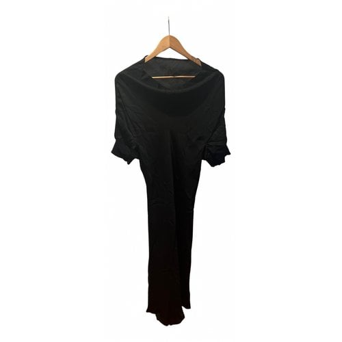 Pre-owned Yohji Yamamoto Silk Mid-length Dress In Black