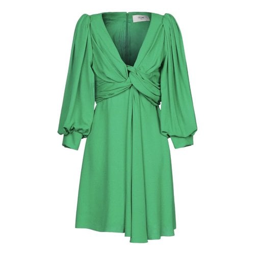 Pre-owned Celine Silk Mini Dress In Green