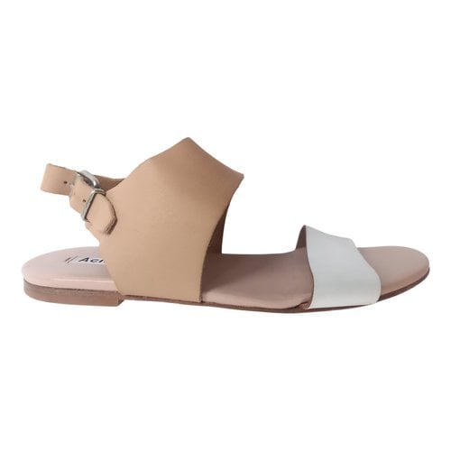 Pre-owned Acne Studios Leather Sandal In Beige