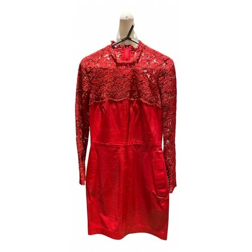 Pre-owned Valentino Leather Mid-length Dress In Red