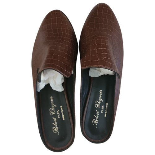 Pre-owned Robert Clergerie Leather Mules In Brown