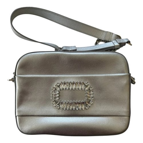 Pre-owned Roger Vivier Leather Crossbody Bag In Silver