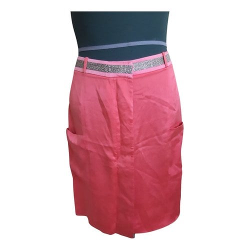 Pre-owned Borbonese Silk Mid-length Skirt In Pink