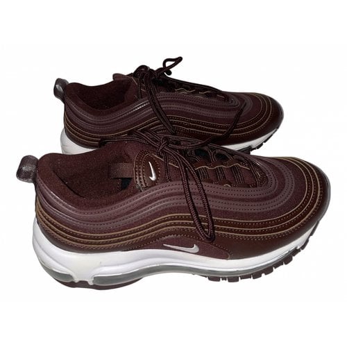 Pre-owned Nike Air Max 97 Leather Trainers In Burgundy
