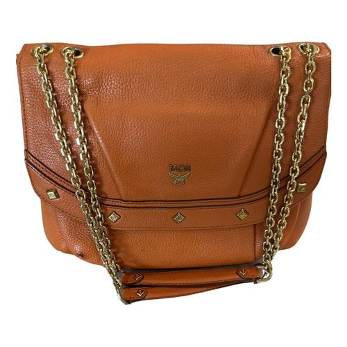 Pre-owned Mcm Leather Crossbody Bag In Orange