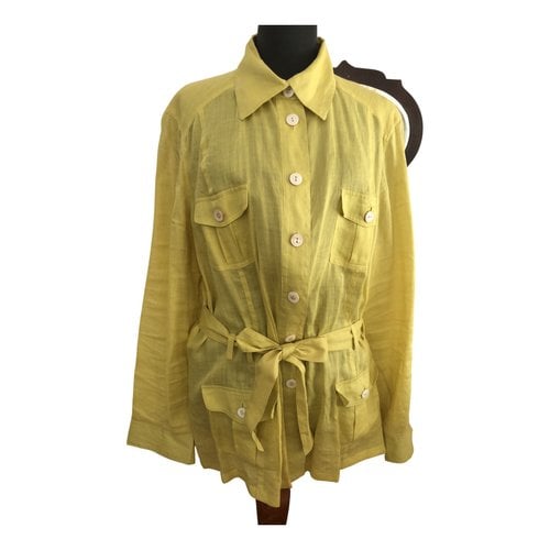 Pre-owned Elena Miro' Linen Shirt In Yellow