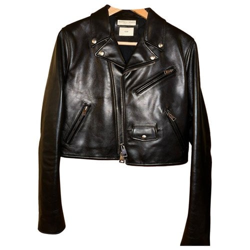 Pre-owned Bottega Veneta Leather Jacket In Black