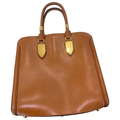 Pre-owned Alexander Mcqueen Leather Tote In Brown