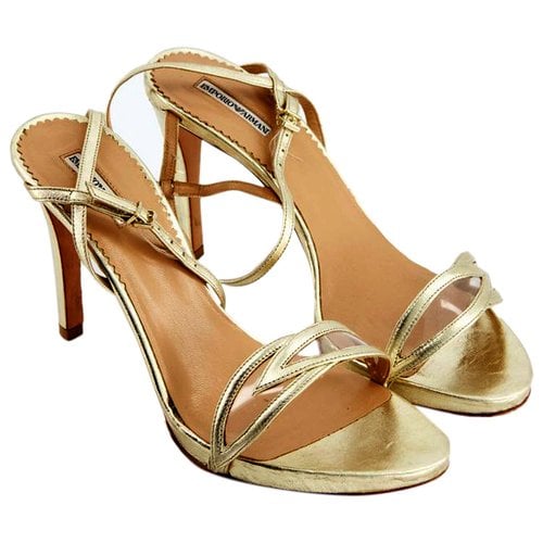 Pre-owned Emporio Armani Leather Sandal In Gold
