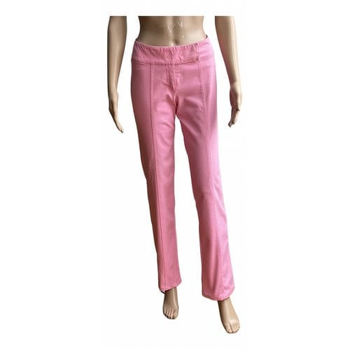 Pre-owned Escada Straight Pants In Pink