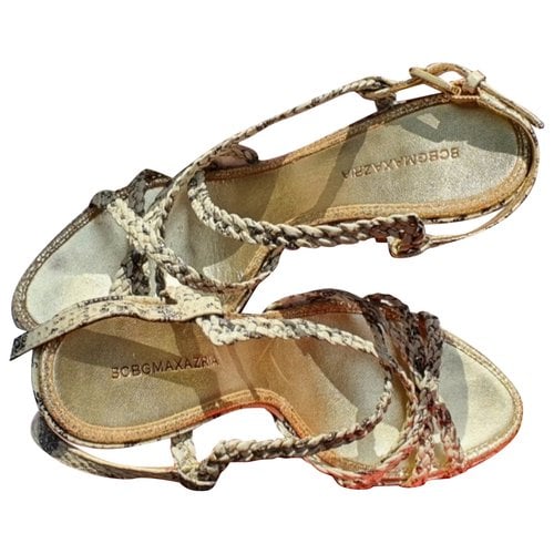 Pre-owned Bcbg Max Azria Leather Sandals In Beige