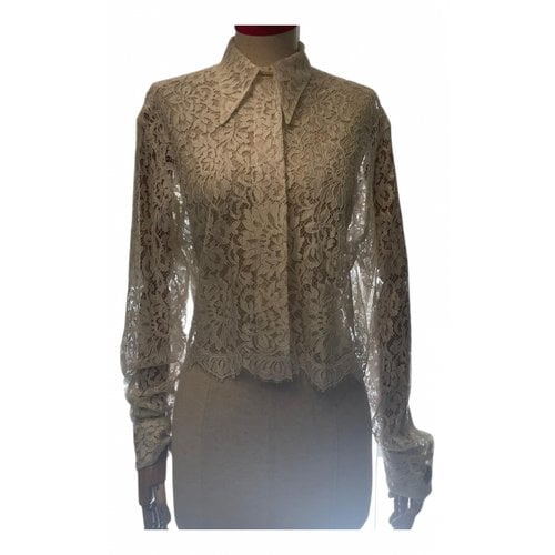Pre-owned Versace Lace Blouse In White