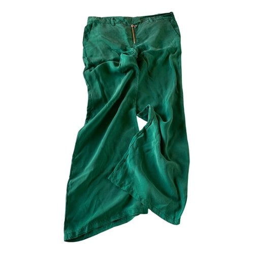 Pre-owned Dondup Straight Pants In Green