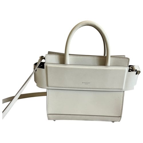 Pre-owned Givenchy Horizon Pony-style Calfskin Handbag In White