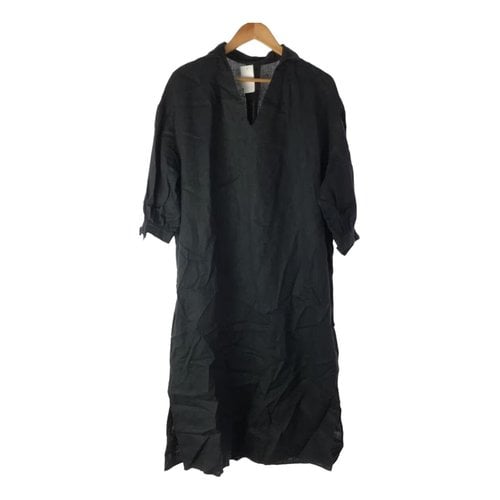 Pre-owned Etro Linen Mid-length Dress In Black