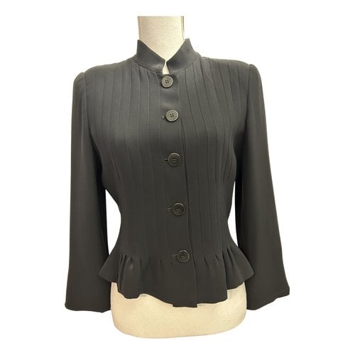 Pre-owned Armani Collezioni Silk Short Vest In Black